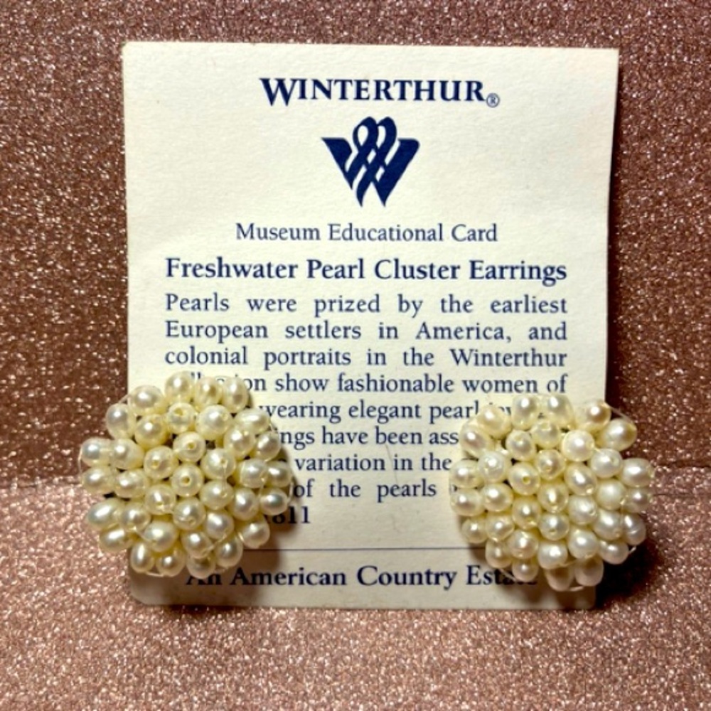 Cream Cluster Freshwater Pearl Earrings